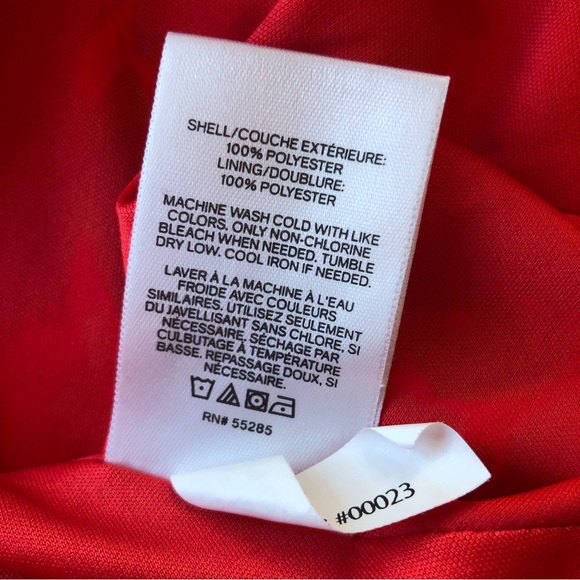 Express Women’s Size M Orange Floral Long Sleeves Knee Dress Deep V-Neck Flare - Picture 6 of 16